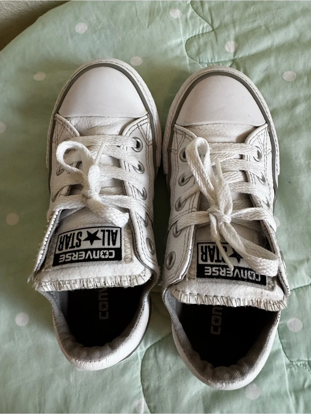 Converse White Leather Shoes Toddler Size 11